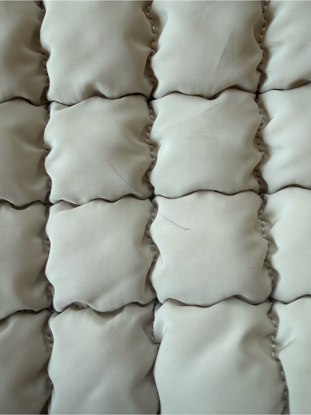 Free People Inspired Cream Puffy Quilted Tote Shoulder Bag - Picture 2 of 10